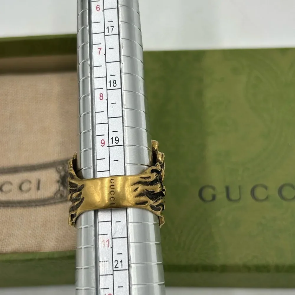 Unisex Gucci  iconic Lionhead ring size 10 made in Italy - Picture 8 of 8